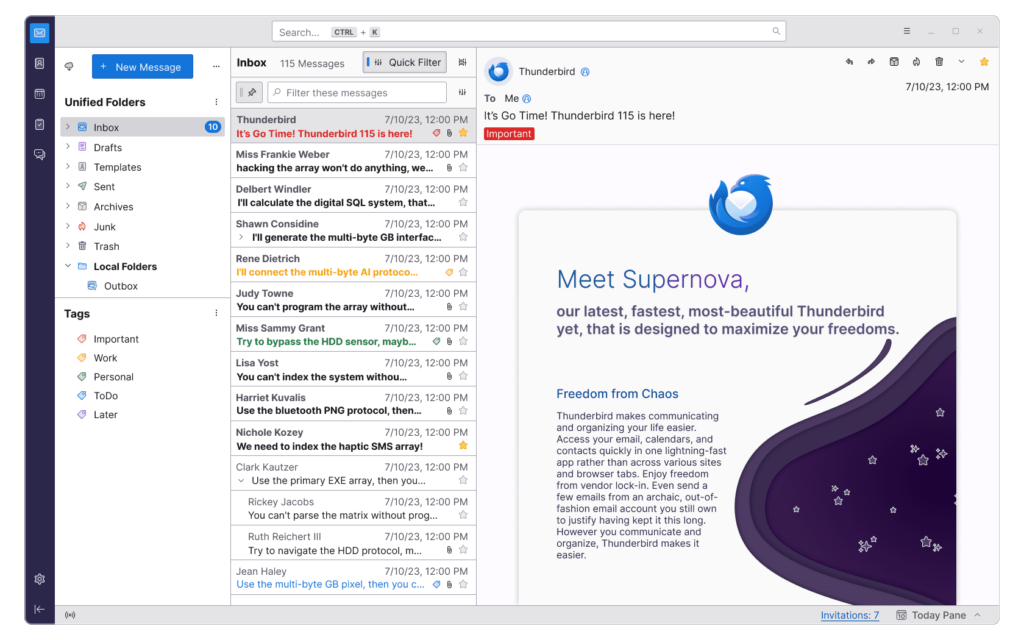 Thunderbird - Aplikasi Email Client